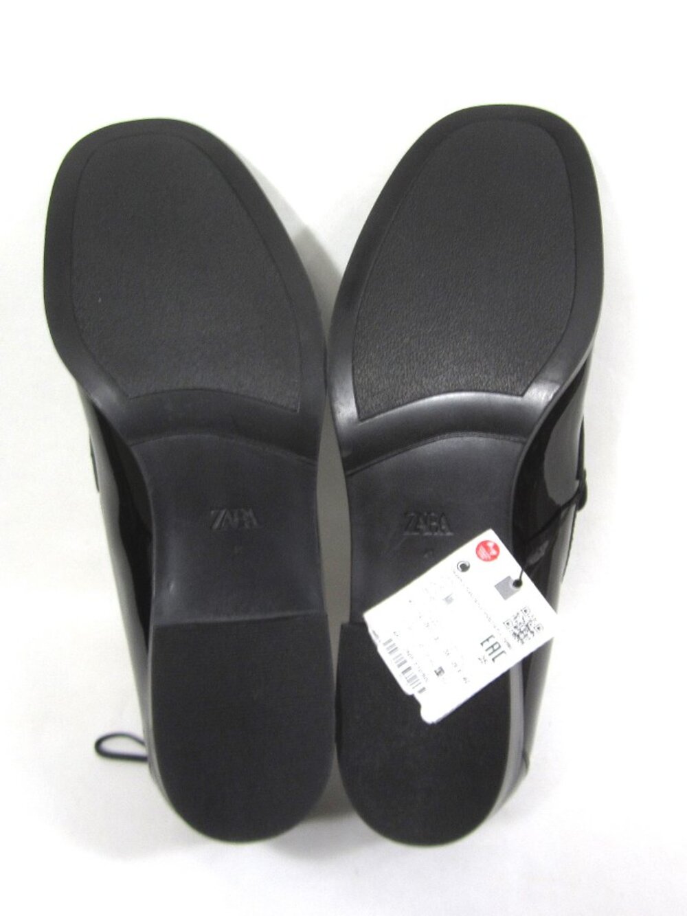 Zara Size 41 US 10 Black Faux Patent Leather Penny Loafers Casual Dress - Picture 8 of 10